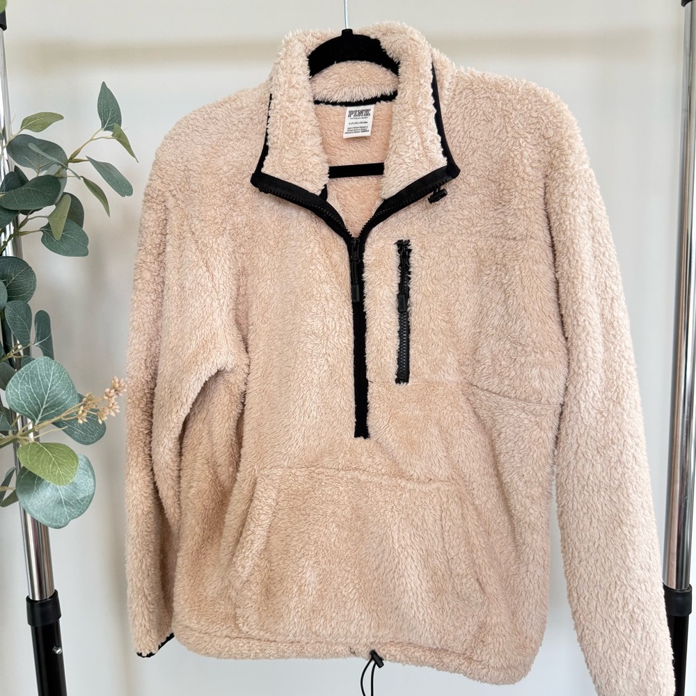 PINK Sherpa Quarterzip Jacket